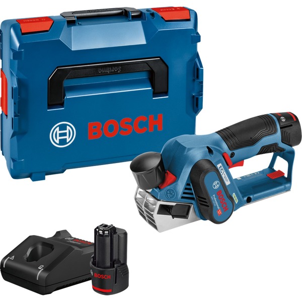 Bosch Professional Akku-Hobel GHO 12V-20 12Volt, Elektrohobel blau/schwarz, 2x Li-Ionen Akku 3,0Ah