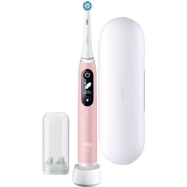 Braun Oral-B iO Series 6, električna zobna ščetka roza, roza pesek