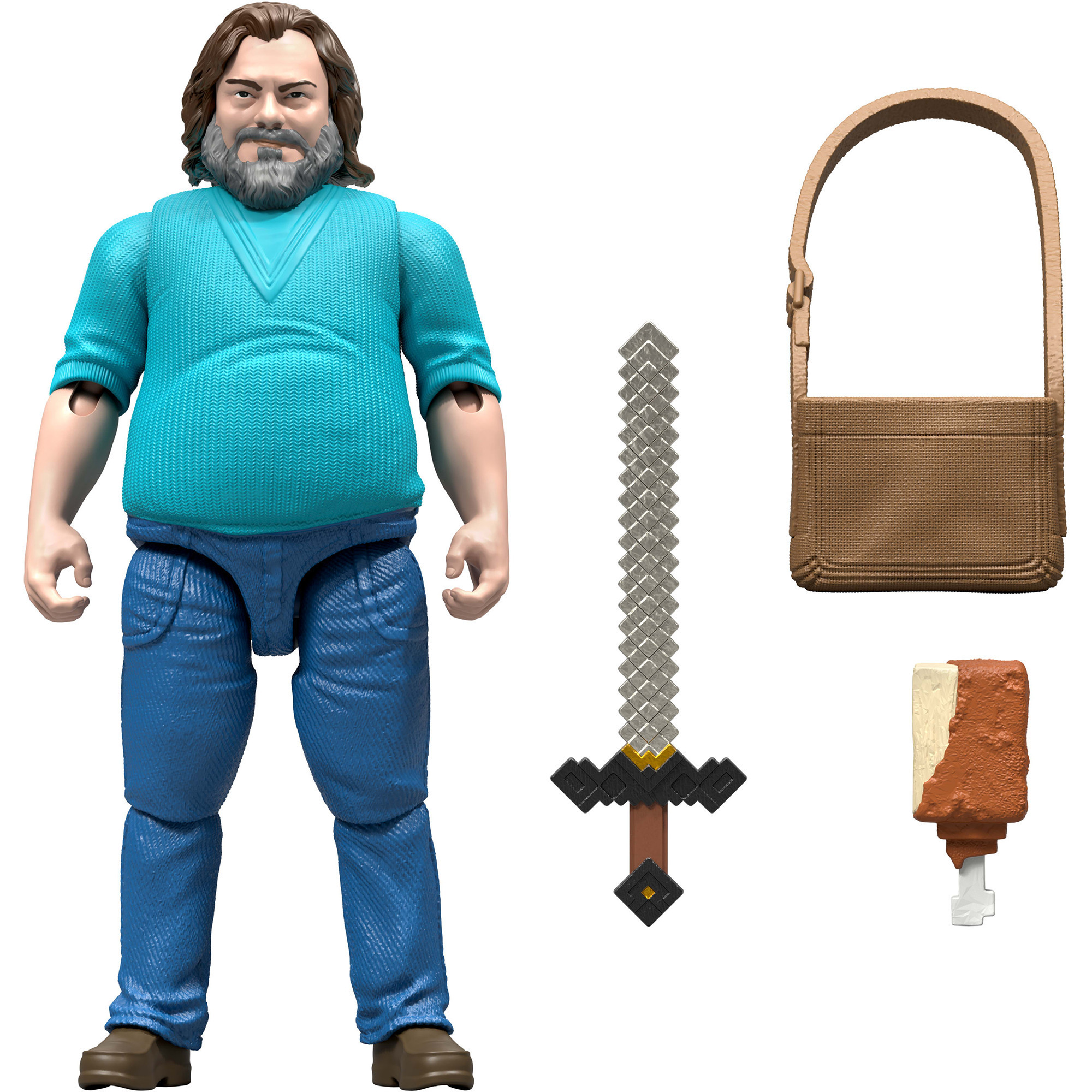 Mattel Minecraft Movie Steve Actionfigur und Zubehör, Spielfigur Spielset mit 10 cm Figur