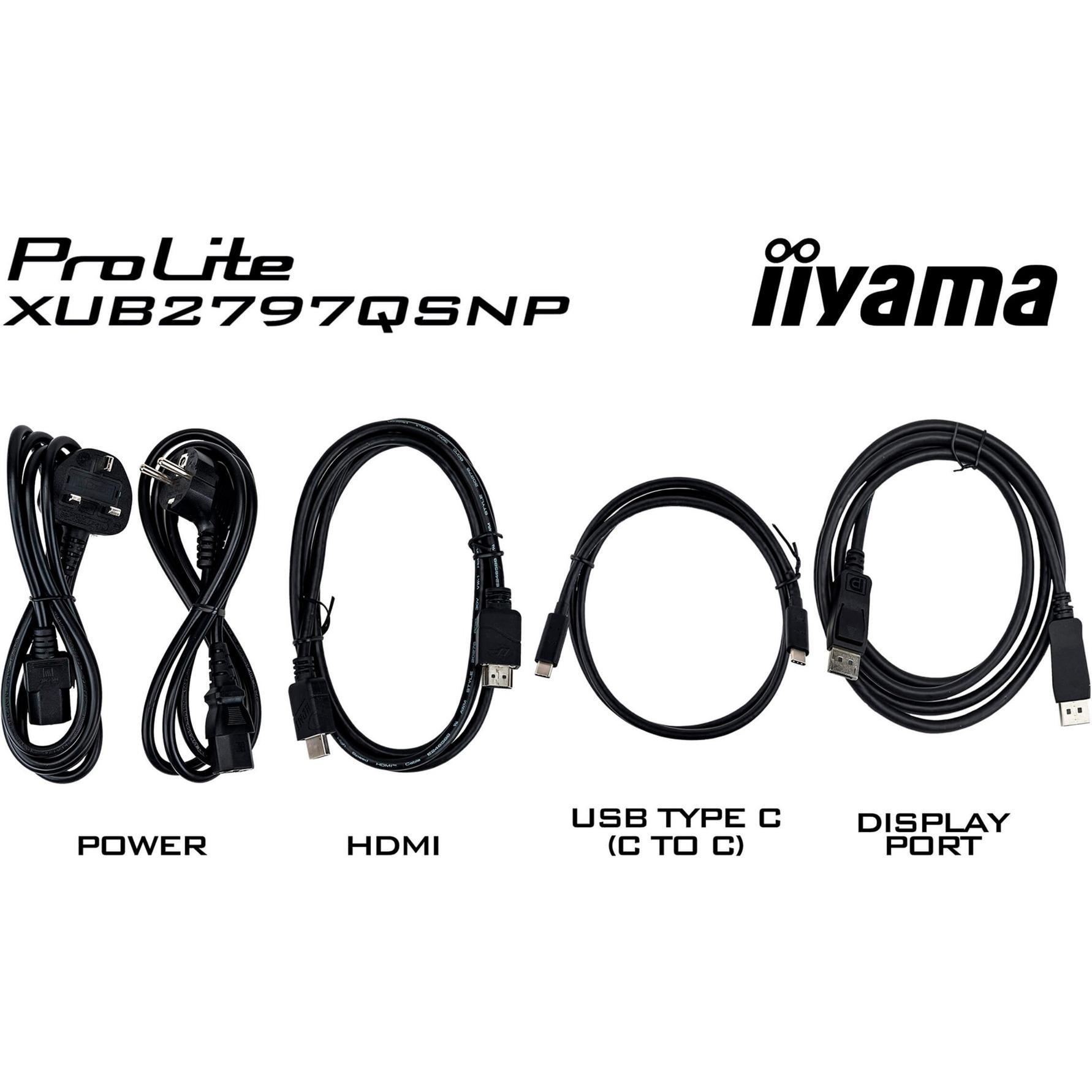 iiyama ProLite XUB2797QSNP-B1, LED-Monitor 68.5 cm (27 Zoll), schwarz (matt), WQHD, IPS, USB-C-Dock, KVM-Switch, RJ45, 100Hz Panel