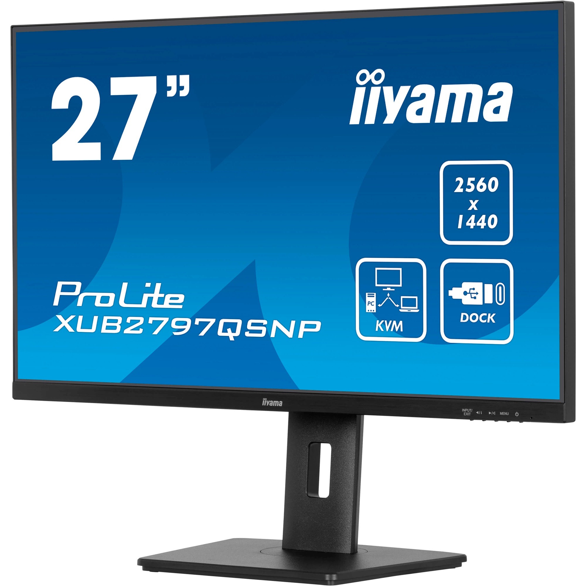 iiyama ProLite XUB2797QSNP-B1, LED-Monitor 68.5 cm (27 Zoll), schwarz (matt), WQHD, IPS, USB-C-Dock, KVM-Switch, RJ45, 100Hz Panel