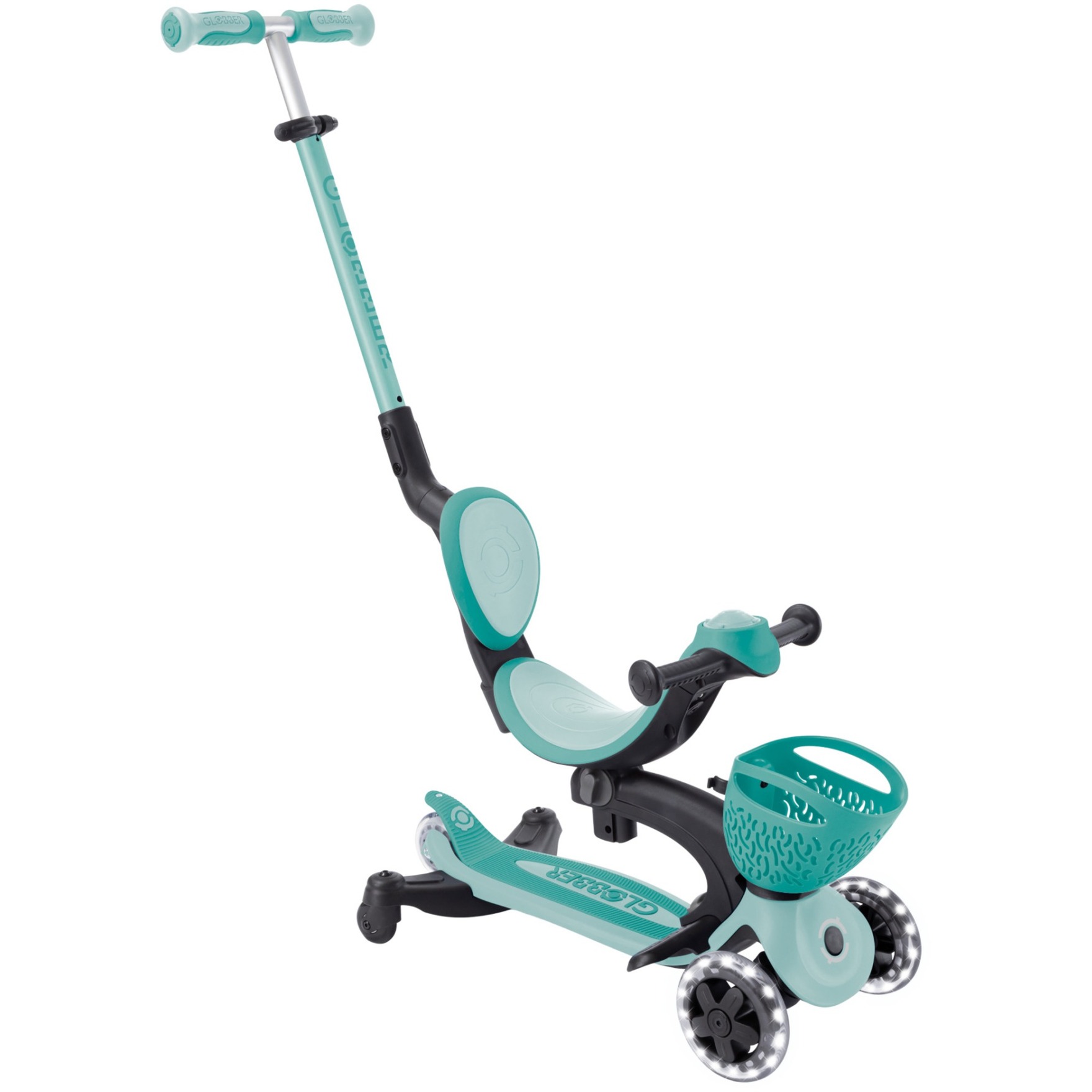 GLOBBER Go-Up Baby Lights 360, Scooter mint/dunkelgrün