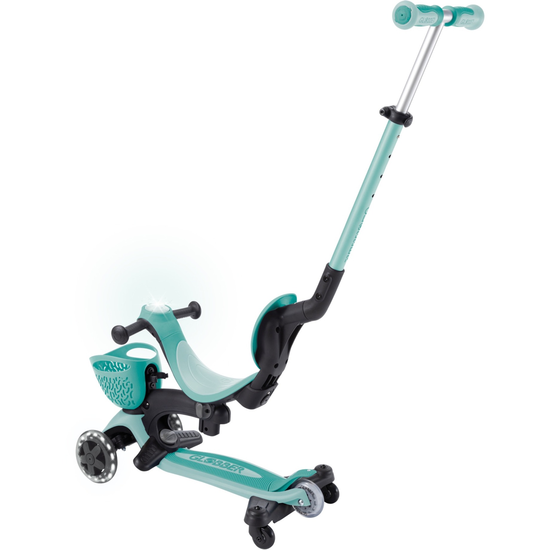 GLOBBER Go-Up Baby Lights 360, Scooter mint/dunkelgrün