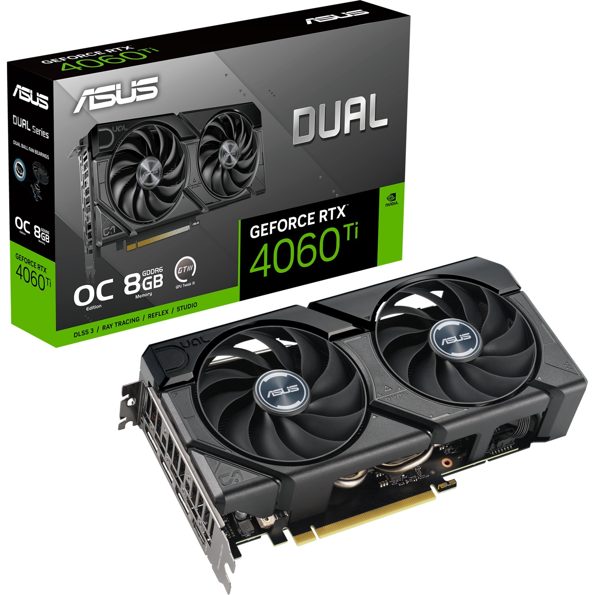 ASUS GeForce RTX 4060 Ti DUAL OC EVO, Grafikkarte DLSS 3, 3x DisplayPort, 1x HDMI 2.1