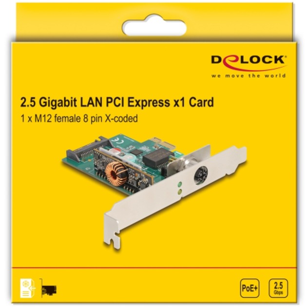 DeLOCK PCI Express x1 Netzwerkkarte 2,5 Gigabit LAN 1x M12, LAN-Adapter