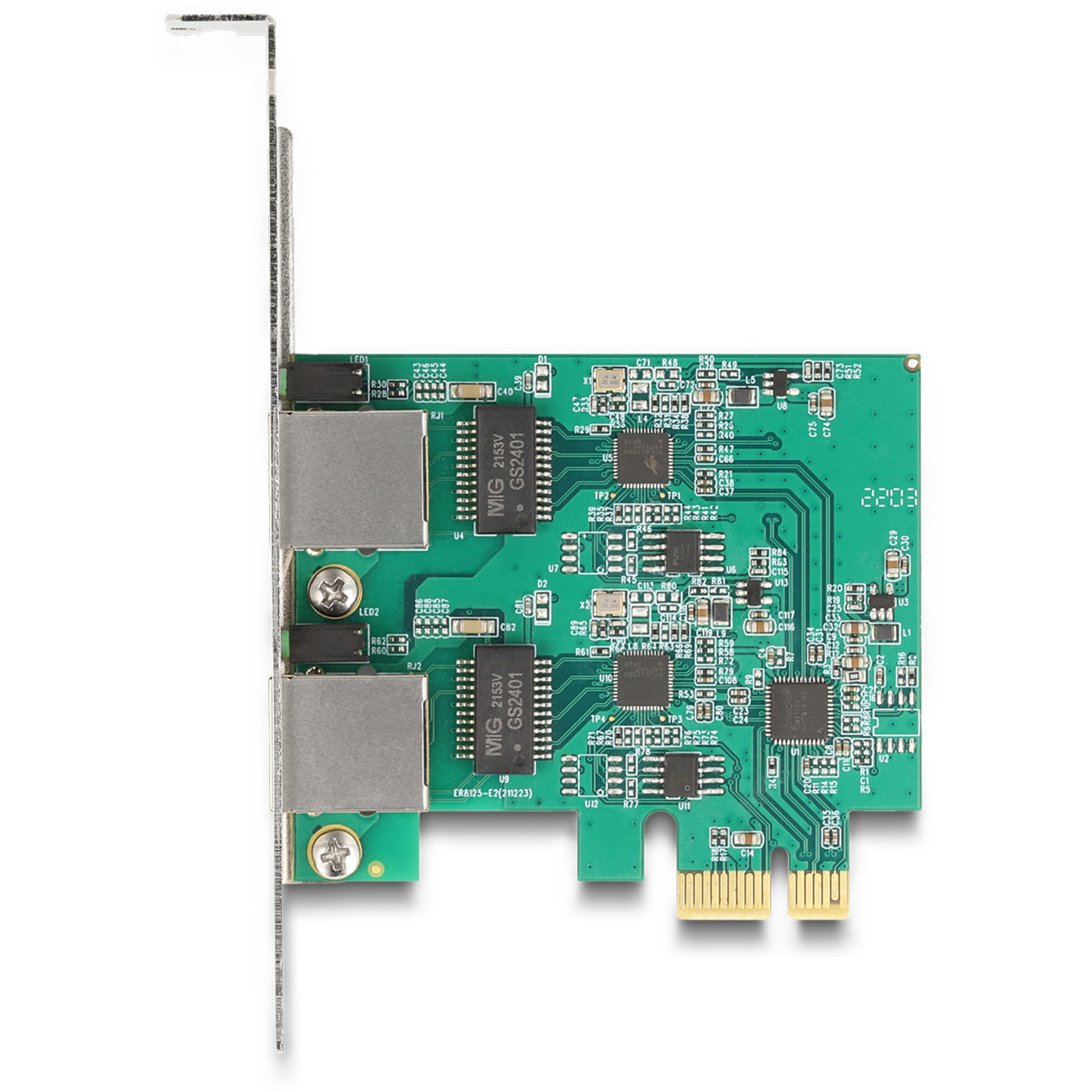 DeLOCK PCI Express x1 Karte 2 x RJ45 2,5 Gigabit LAN RTL8125, LAN-Adapter