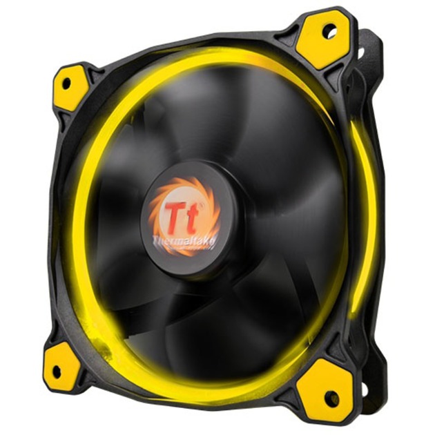 Thermaltake Riing 14 LED Yellow 140x140x25, Gehäuselüfter schwarz/gelb, 140 mm