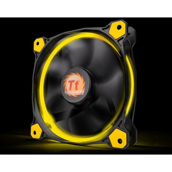 Thermaltake Riing 14 LED Yellow 140x140x25, Gehäuselüfter schwarz/gelb, 140 mm