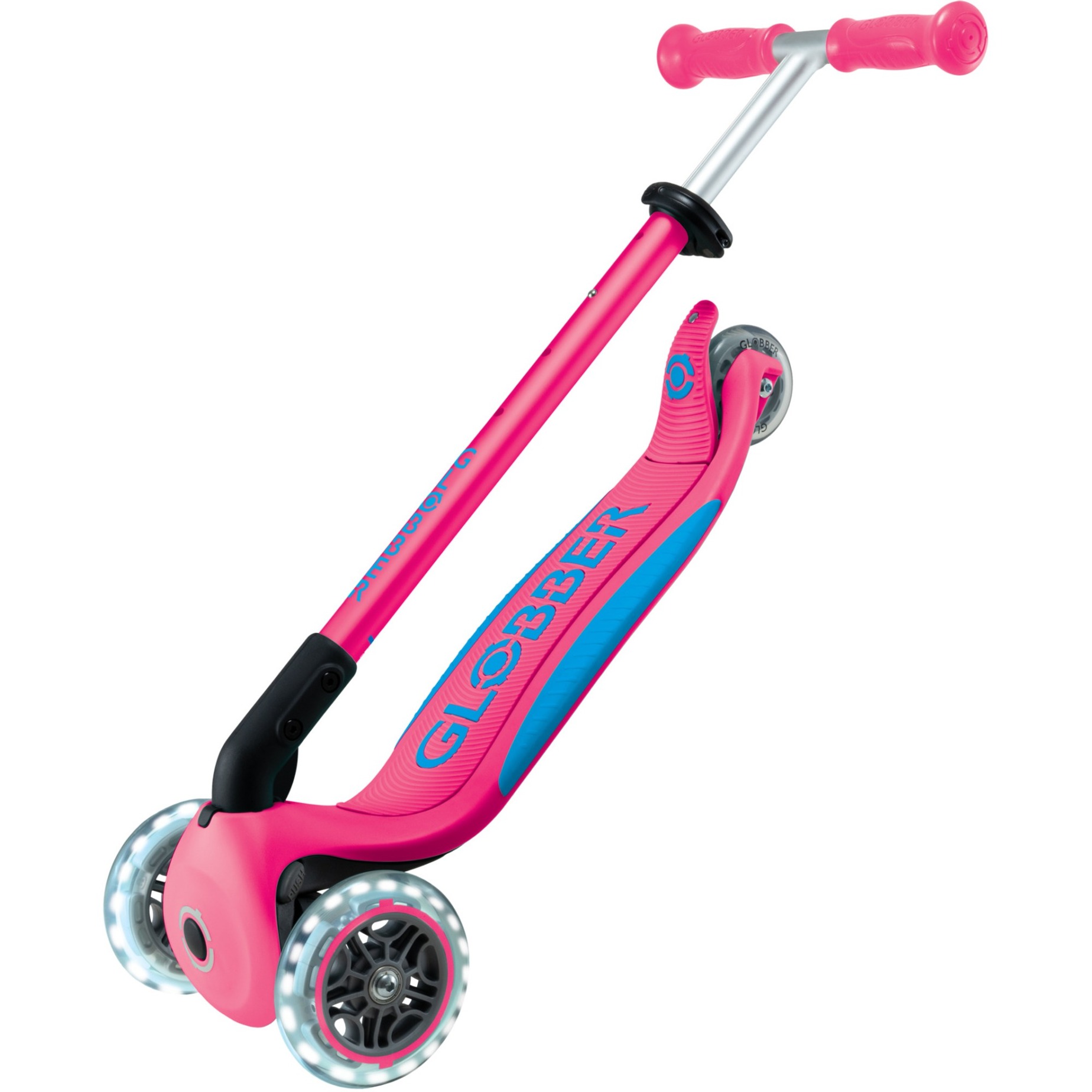 GLOBBER Primo Foldable Plus Lights, Scooter pink/hellblau