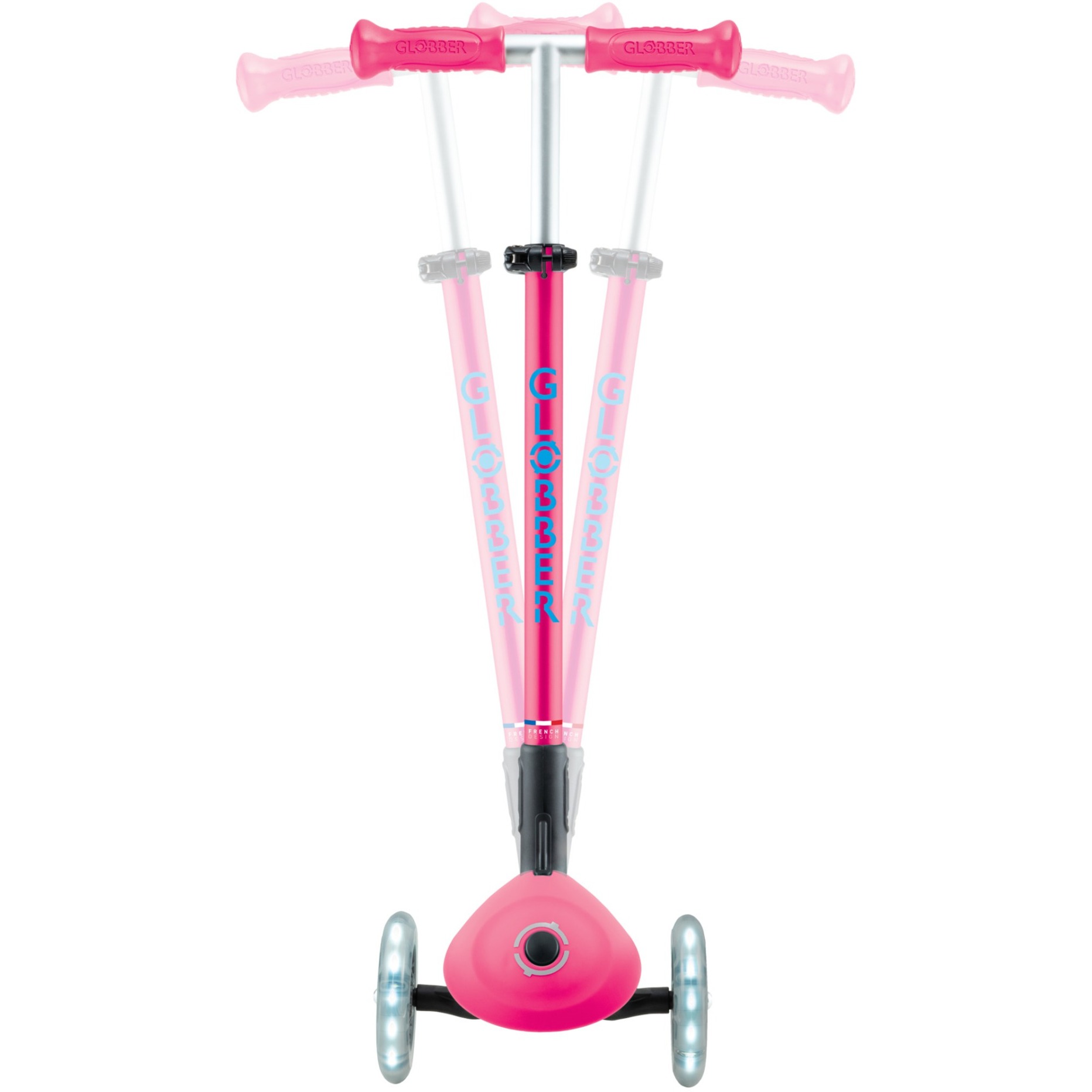 GLOBBER Primo Foldable Plus Lights, Scooter pink/hellblau