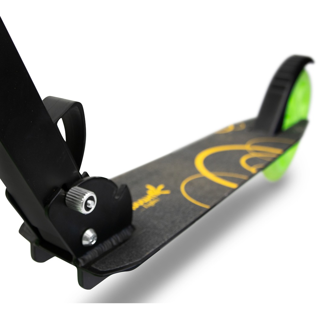 Muuwmi Lights Aluminium Scooter GLOW 200 mm schwarz/grün, mit Leuchtrollen und Glow-Effekt