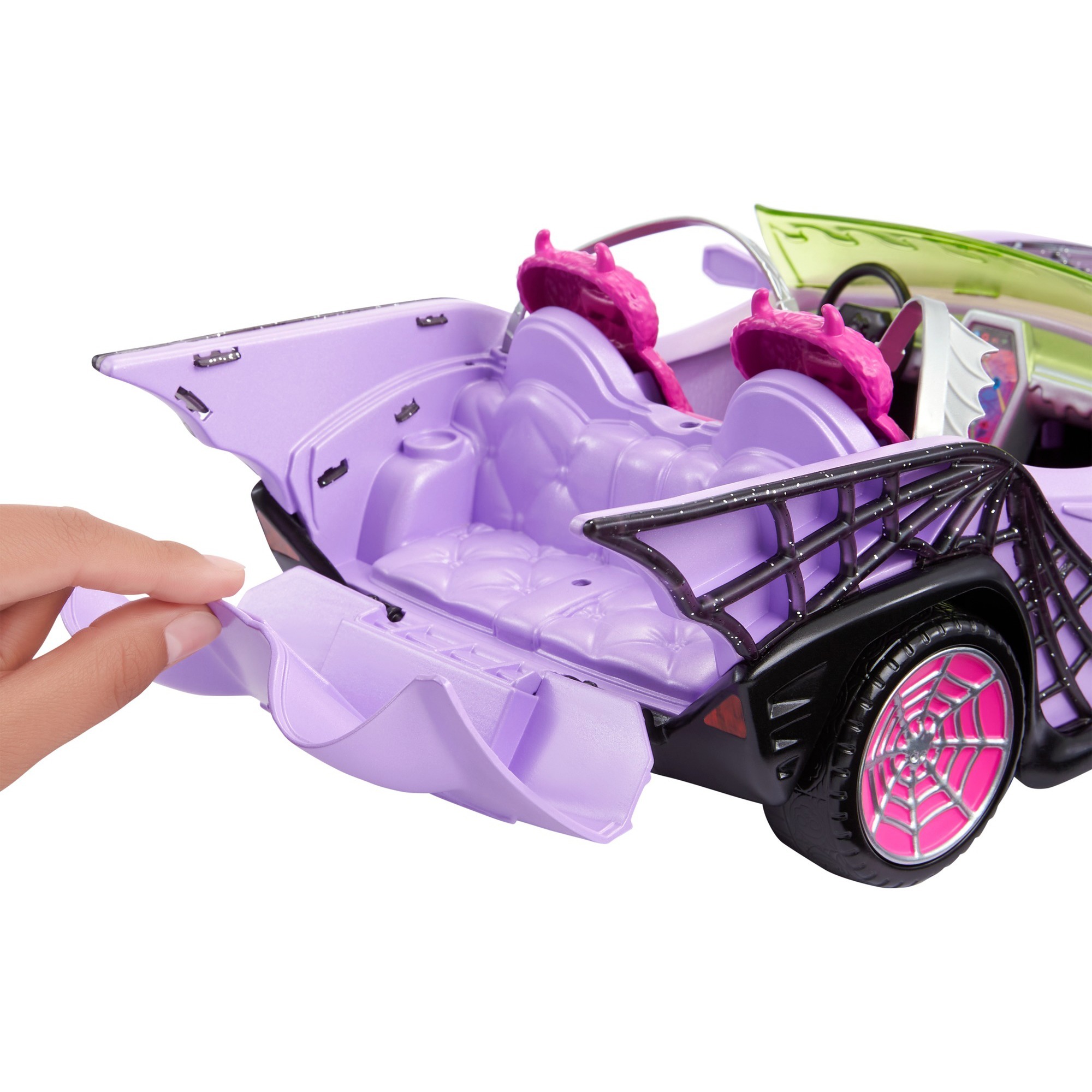Mattel Monster High Ghoul Mobile mit Haustier und Eiskühlerzubehör, Spielfahrzeug