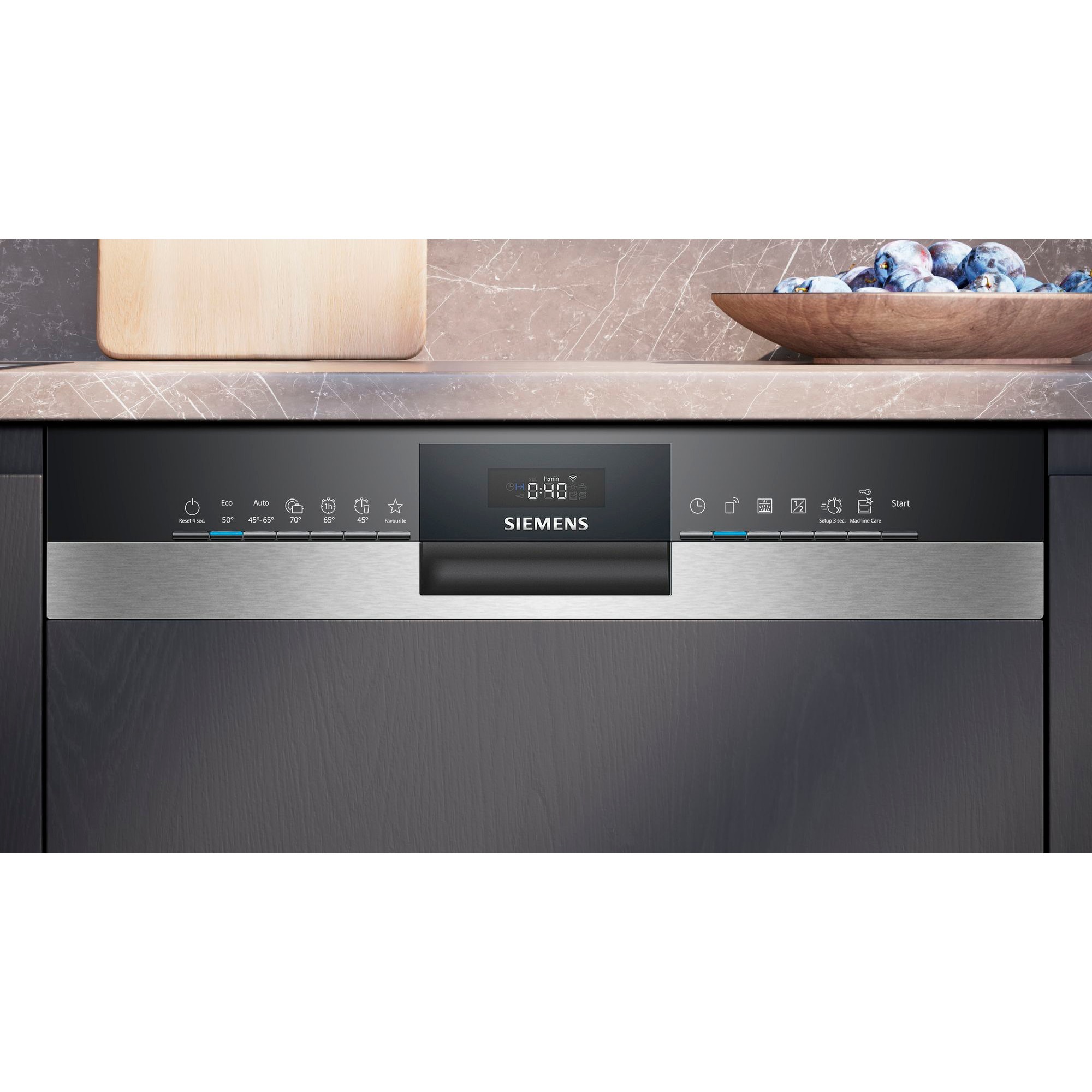 Siemens SN53HS10TE IQ300, Spülmaschine edelstahl (gebürstet)/schwarz, 60 cm, Home Connect