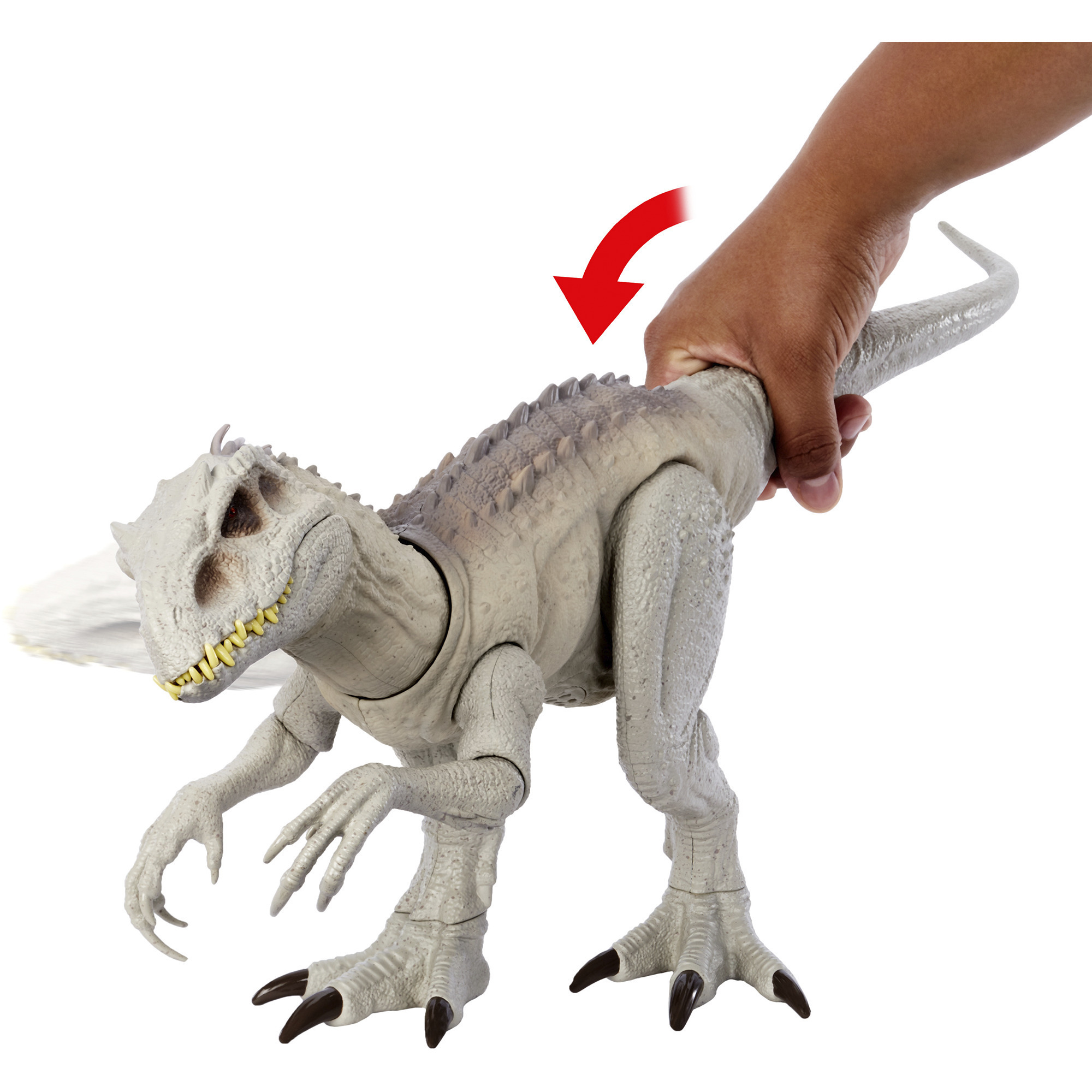 Mattel Jurassic World Tarnen und Kämpfen Indominus Rex, Spielfigur mit Lichtern, Sound und Bewegungsmechanismus