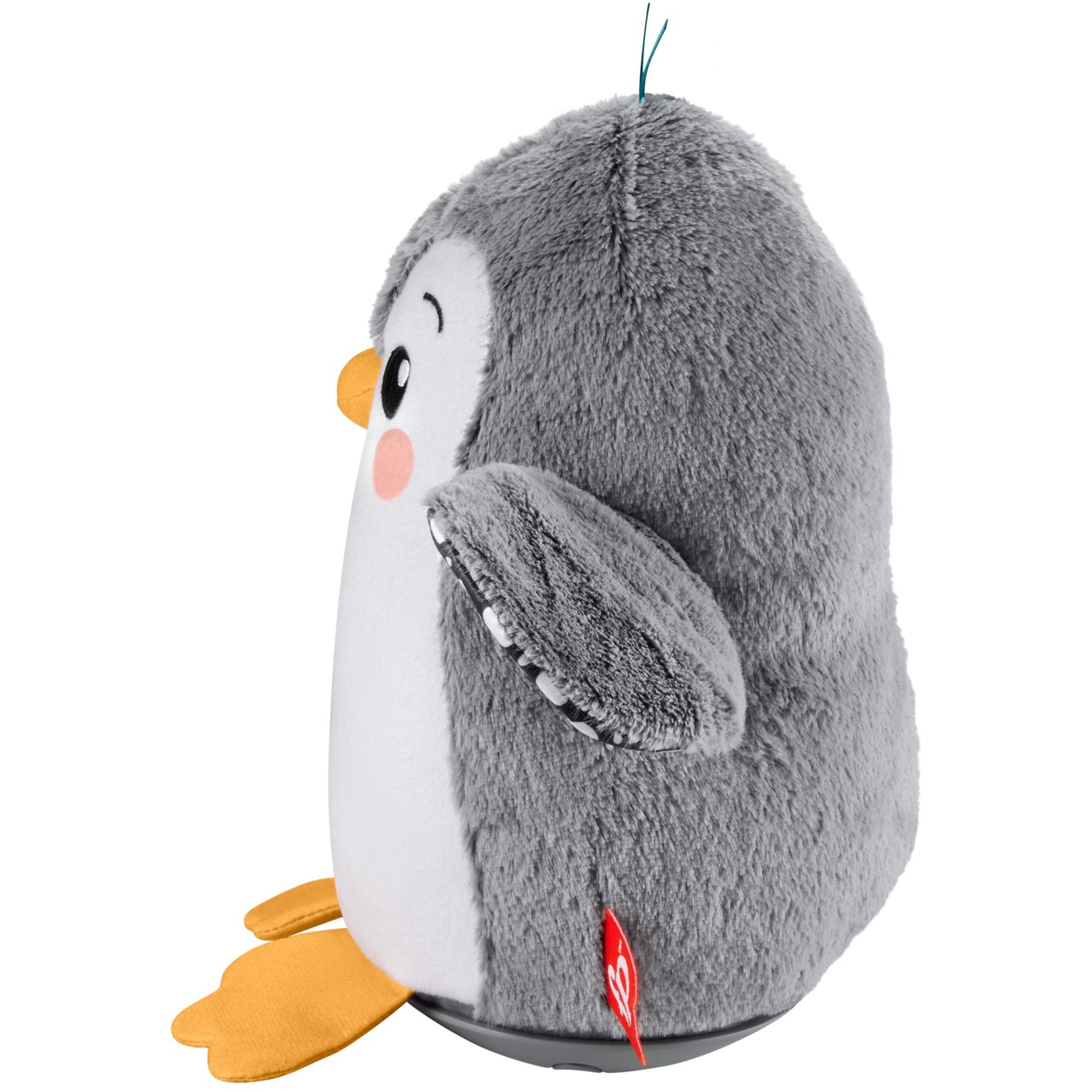 Fisher-Price Flatter & Wackel Pinguin, Kuscheltier schwarz/weiß, zum Spielen in der Bauchlage, mit Musik