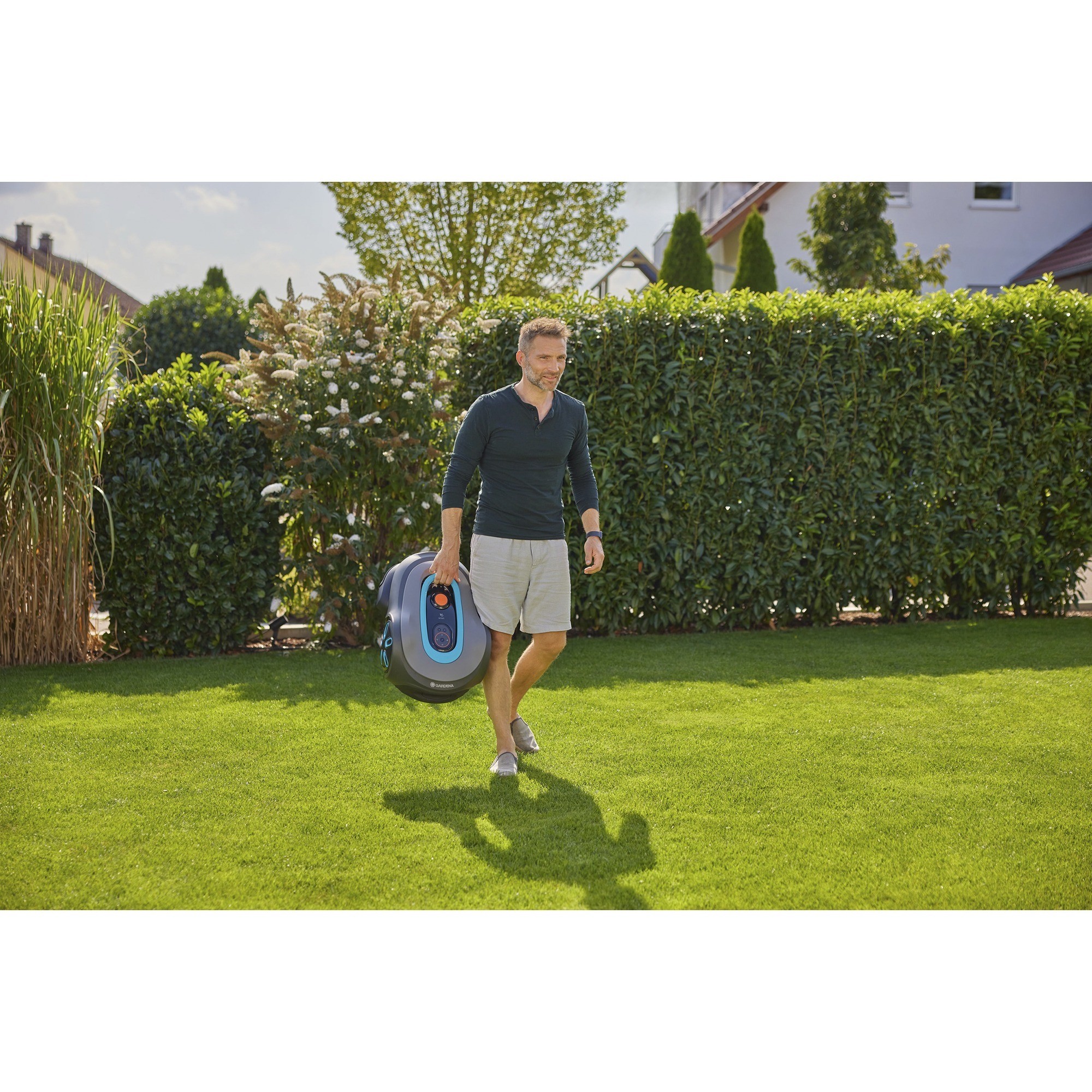 GARDENA Mähroboter smart SILENO max 1.500m² grau/türkis, Li-Ionen Akku, LONA-Technologie