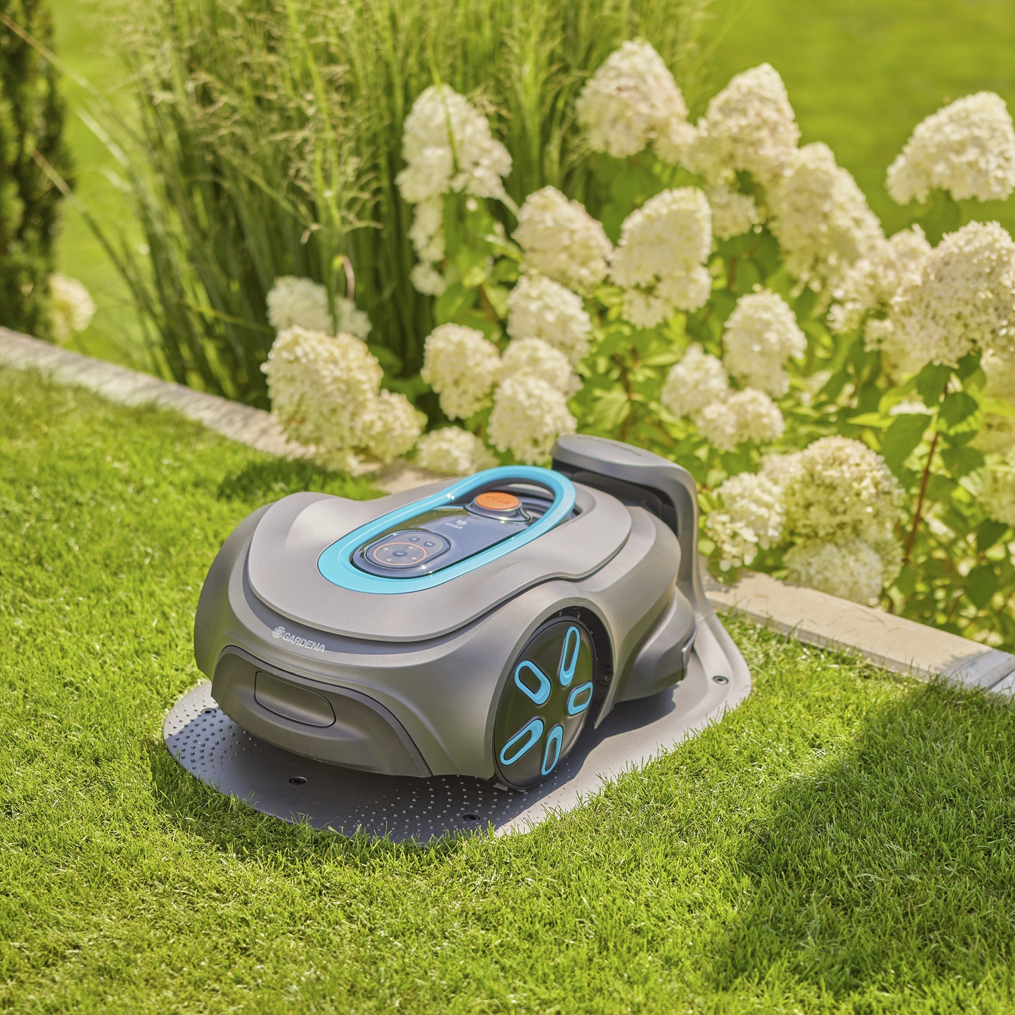 GARDENA Mähroboter smart SILENO max 1.500m² grau/türkis, Li-Ionen Akku, LONA-Technologie