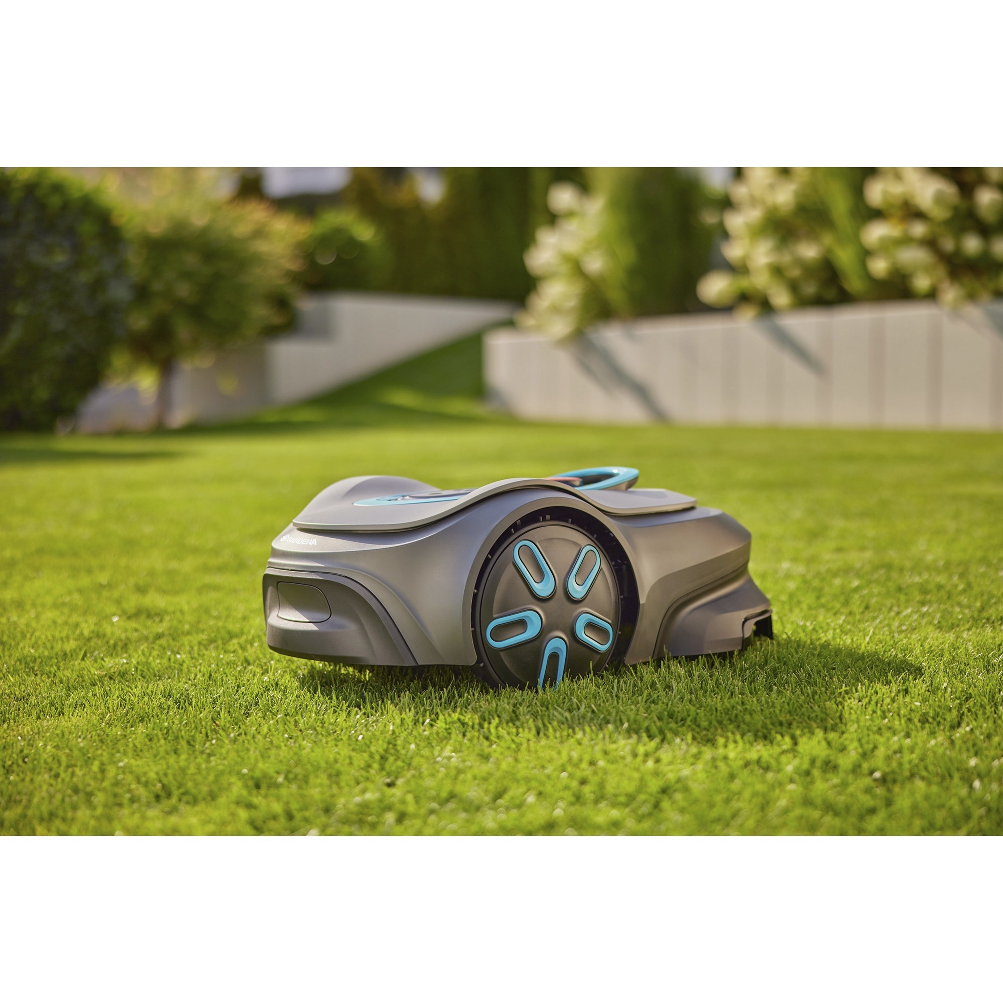 GARDENA Mähroboter smart SILENO max 1.500m² grau/türkis, Li-Ionen Akku, LONA-Technologie