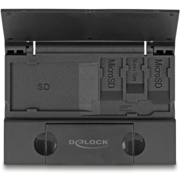 DeLOCK Card Reader USB 5 Gbps USB Type-C / Typ-A für SD, MMC, microSD, Kartenleser schwarz