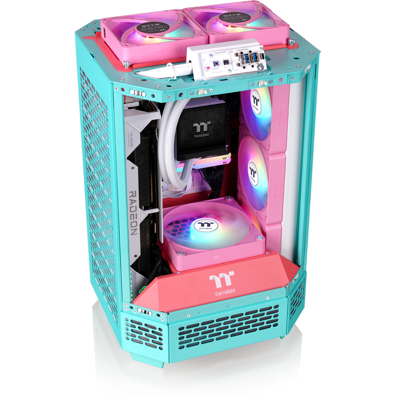 Thermaltake The Tower 250 , Tower-Gehäuse mint/beere, Tempered Glass