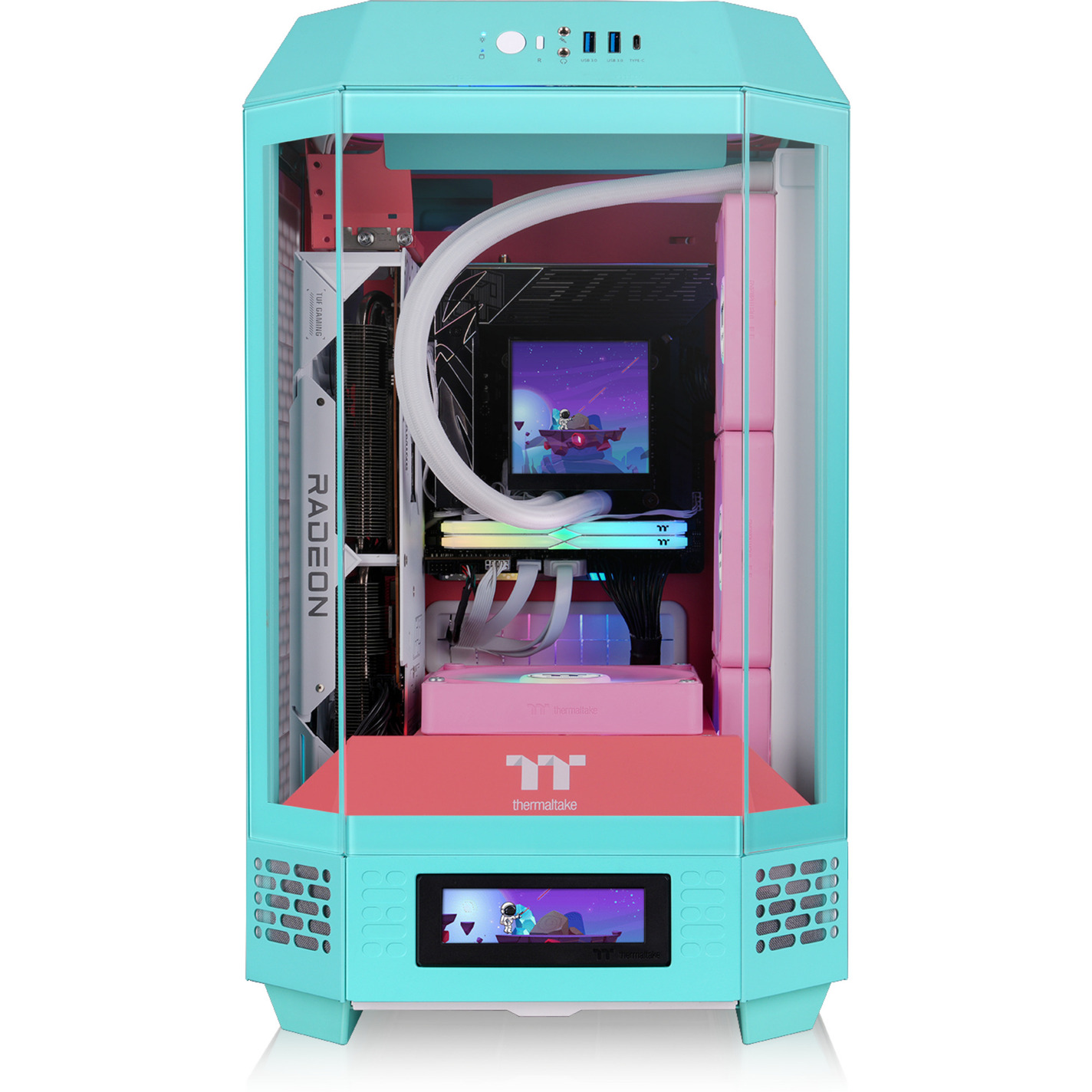 Thermaltake The Tower 250 , Tower-Gehäuse mint/beere, Tempered Glass