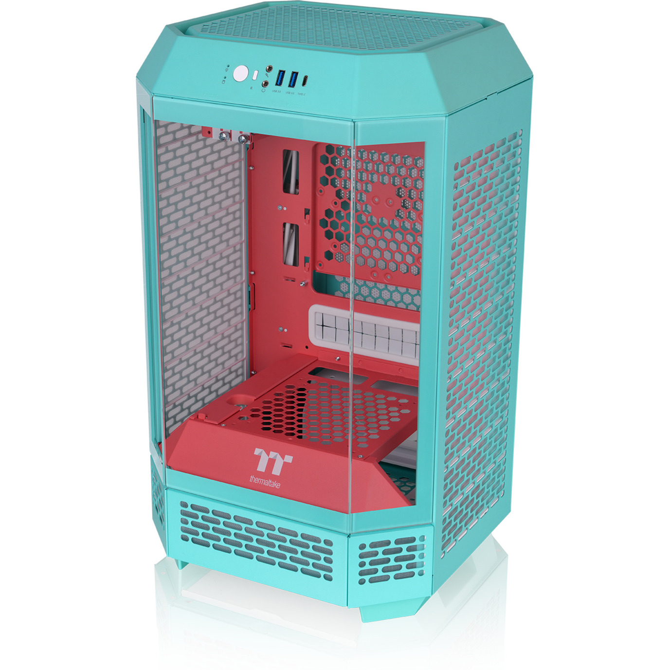 Thermaltake The Tower 250 , Tower-Gehäuse mint/beere, Tempered Glass