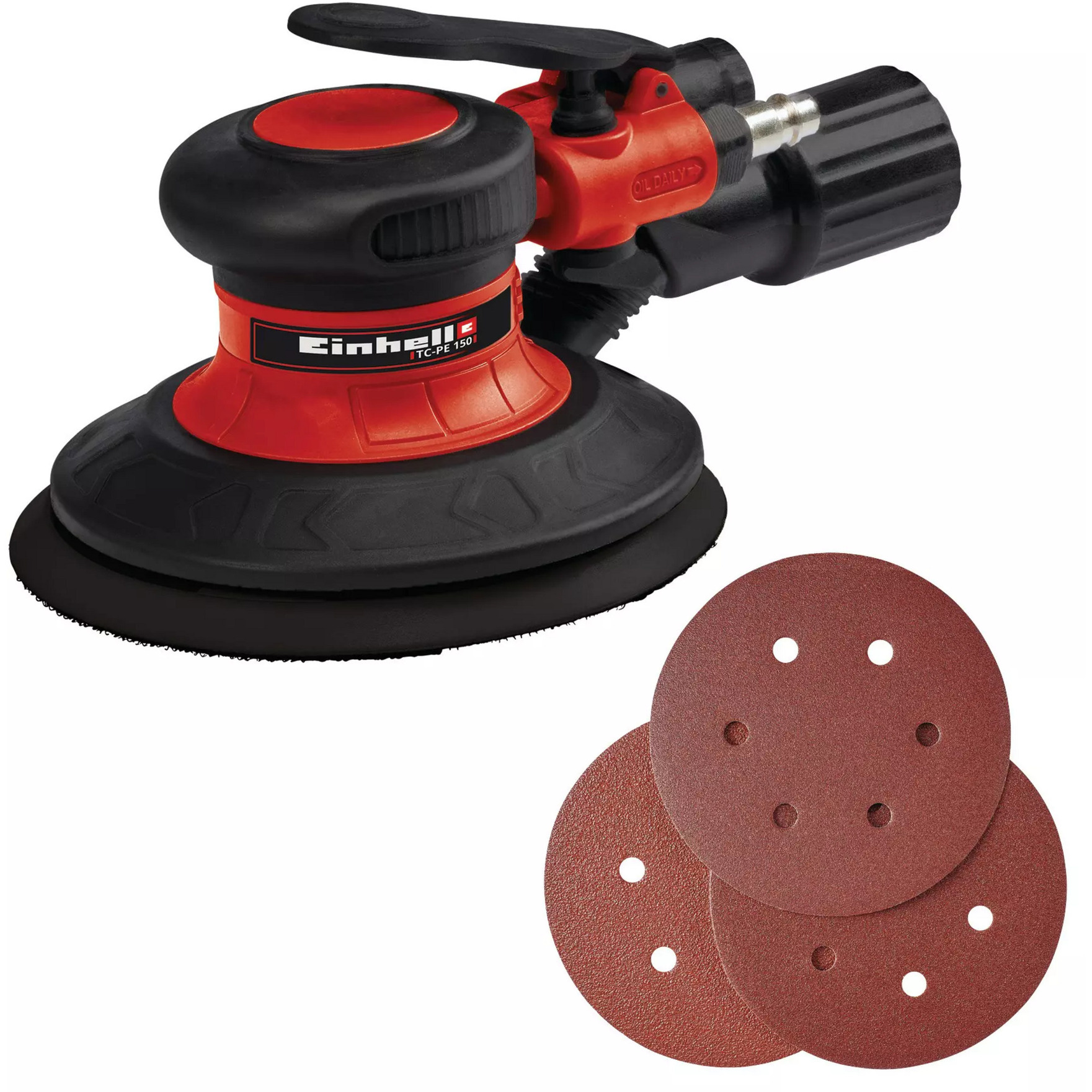 EINHELL Druckluft-Exzenterschleifer TC-PE 150 schwarz/rot