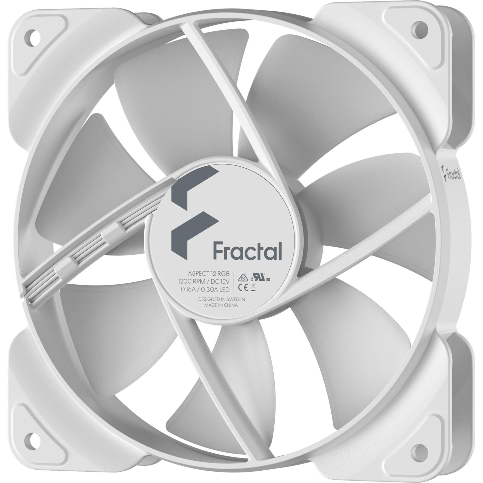 Fractal Design Aspect 12 RGB White Frame, Gehäuselüfter weiß, 120 mm