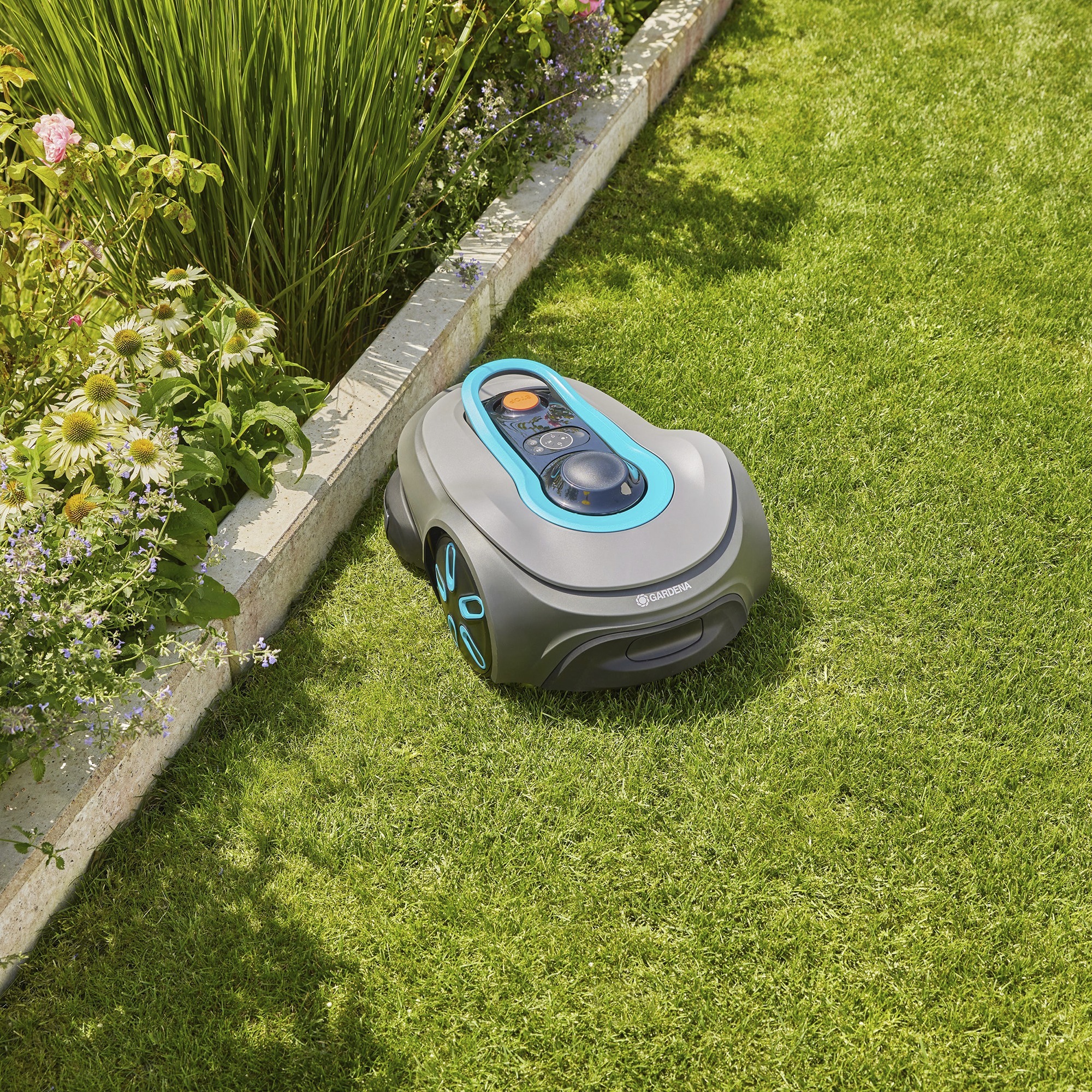 GARDENA Mähroboter smart SILENO free 800m² Set grau/türkis, Li-Ionen Akku, mit smart Gateway, LONA-Technologie