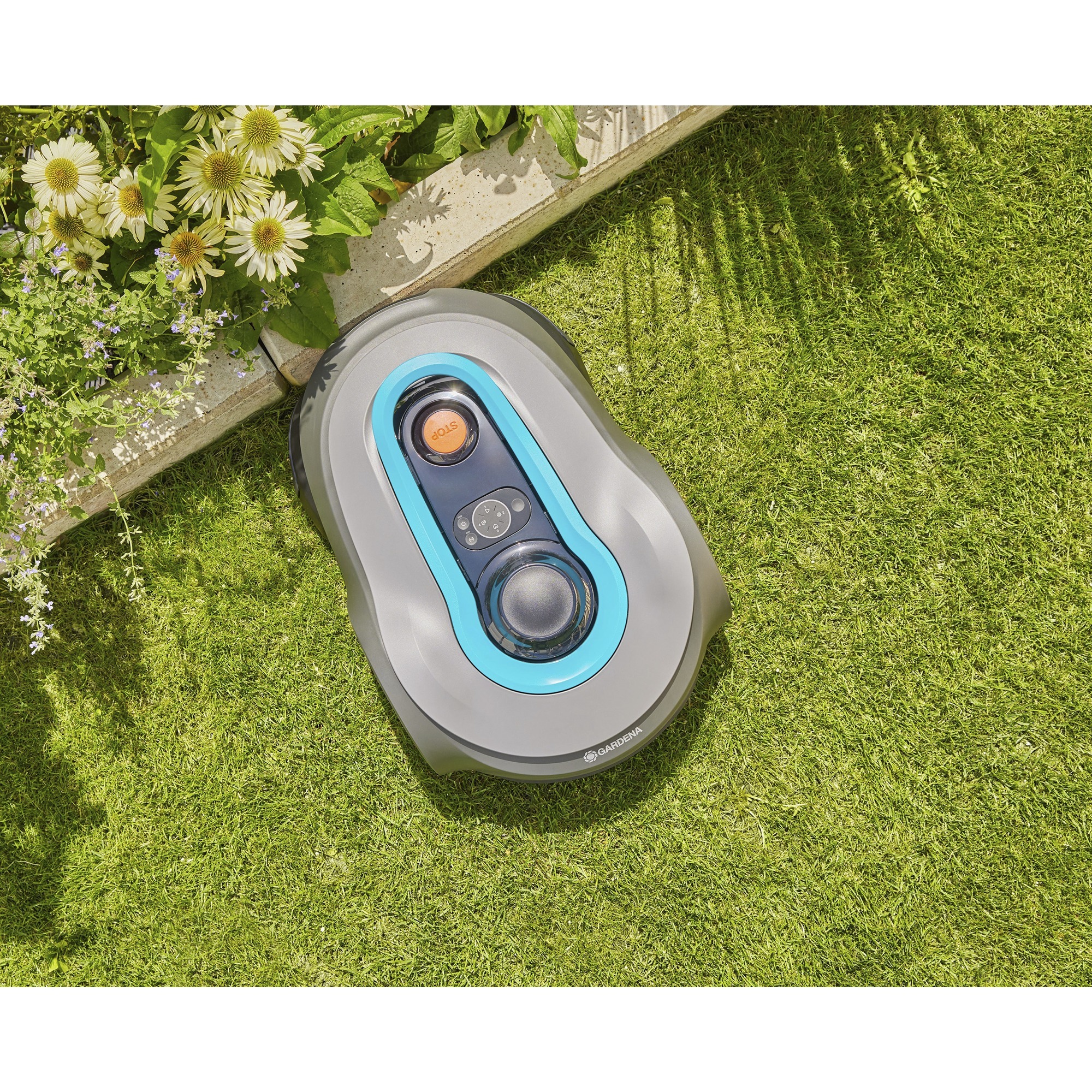 GARDENA Mähroboter smart SILENO free 800m² Set grau/türkis, Li-Ionen Akku, mit smart Gateway, LONA-Technologie