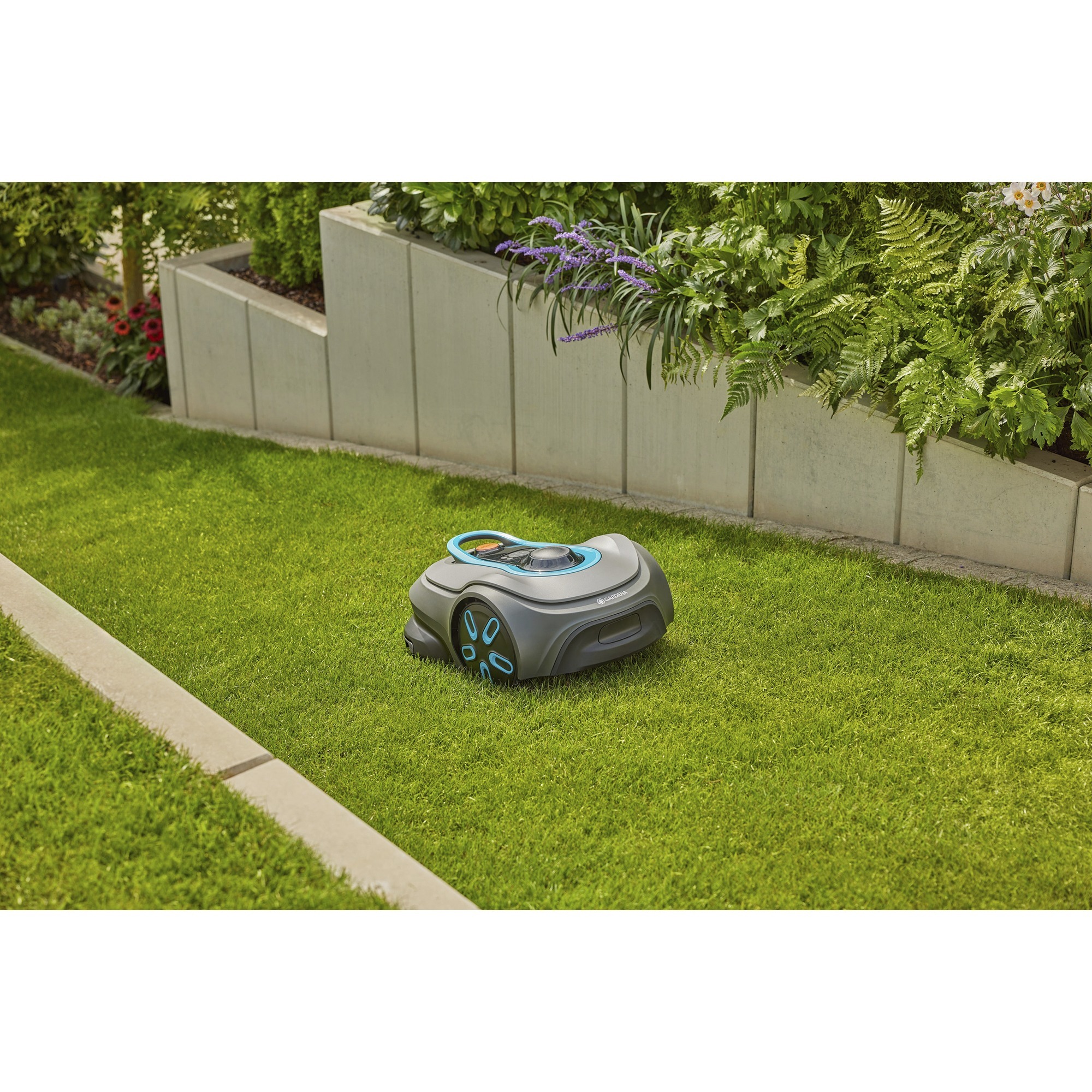 GARDENA Mähroboter smart SILENO free 800m² Set grau/türkis, Li-Ionen Akku, mit smart Gateway, LONA-Technologie