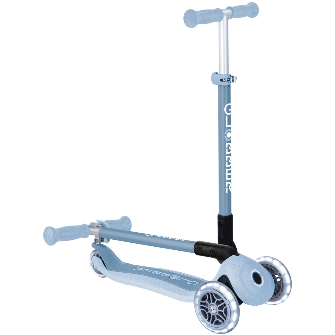 GLOBBER Primo Foldable Plus Lights Eco, Scooter hellblau