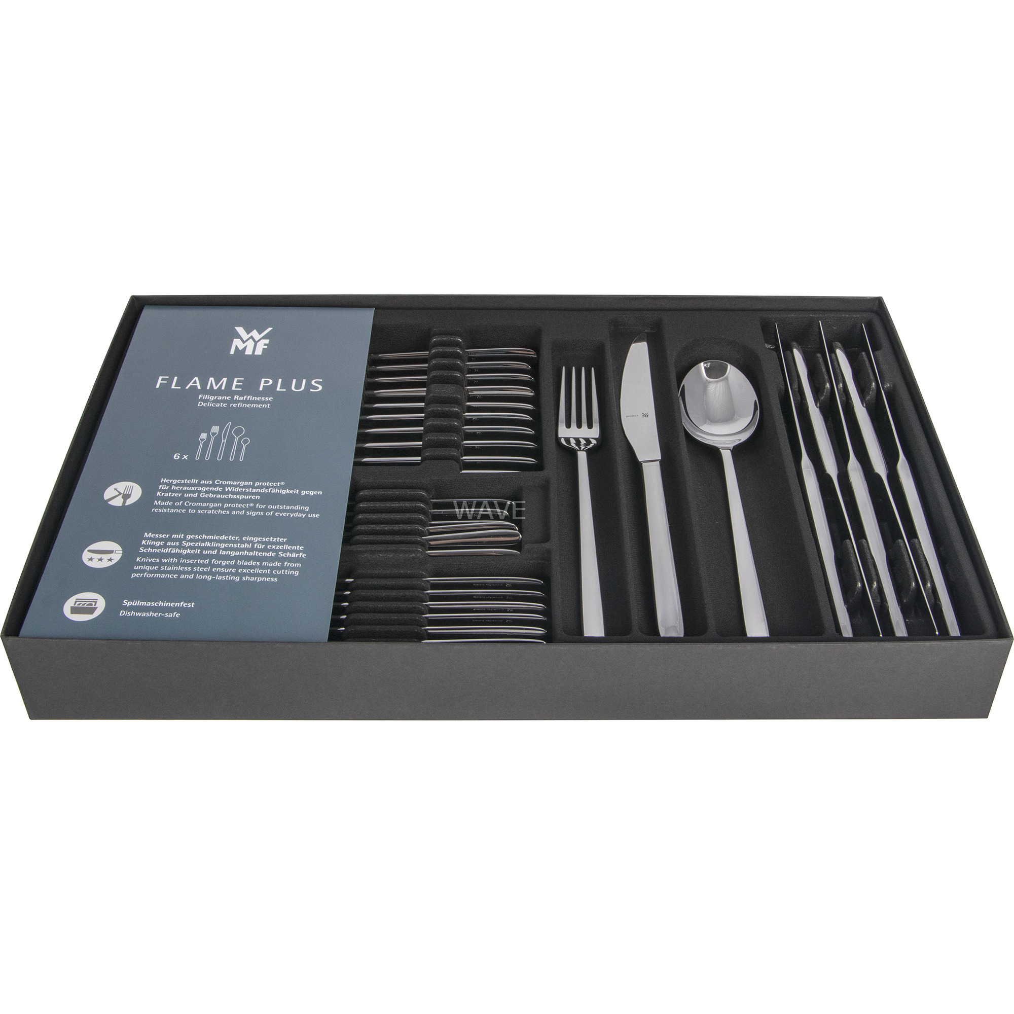 WMF Besteckset Flame Plus, 30-teilig edelstahl, Cromargan protect