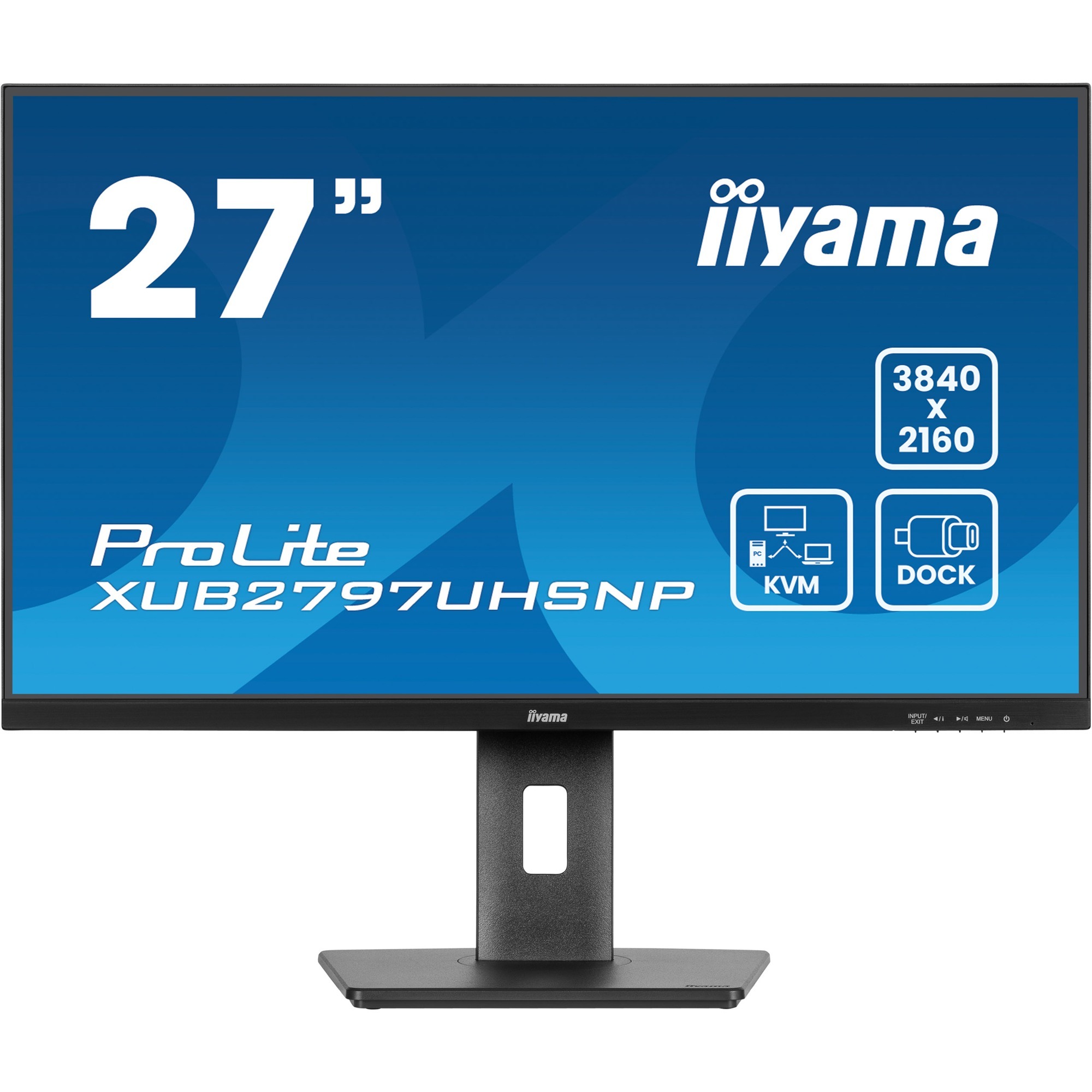 iiyama Prolite XUB2797UHSNP-B1, LED-Monitor 68.5 cm (27 Zoll), schwarz (matt), 4K UHD, IPS, USB-C-Dock, KVM-Switch, RJ45