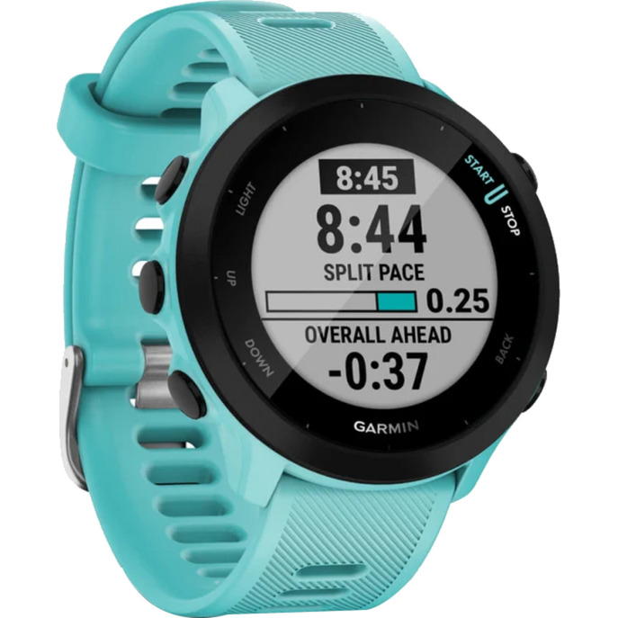 Garmin Forerunner 55, Smartwatch türkis/schwarz, 42 mm, Silikon-Armband