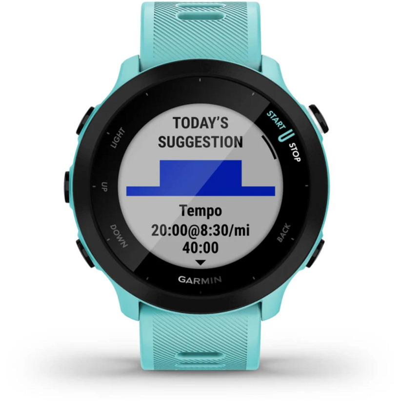 Garmin Forerunner 55, Smartwatch türkis/schwarz, 42 mm, Silikon-Armband
