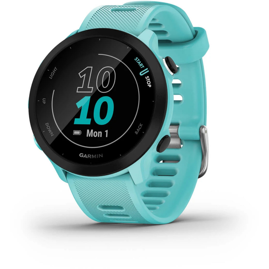 Garmin Forerunner 55, Smartwatch türkis/schwarz, 42 mm, Silikon-Armband