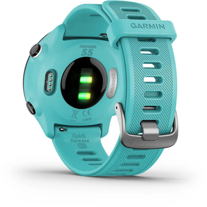 Garmin Forerunner 55, Smartwatch türkis/schwarz, 42 mm, Silikon-Armband