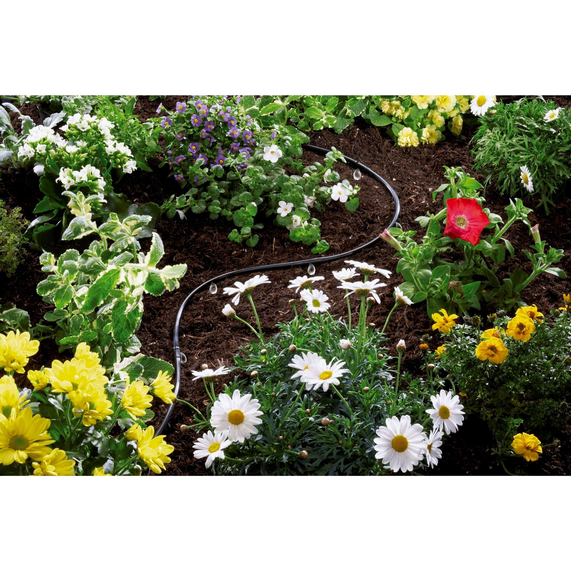 GARDENA Tropfrohr oberirdisch 4,6mm, Tropfer schwarz, 15 Meter