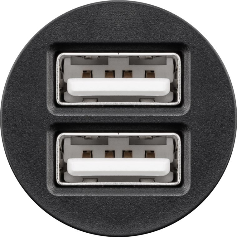goobay Dual-USB Auto Ladegerät mit zwei USB-Ports schwarz, max. 24W/2,4,8A 12/24V