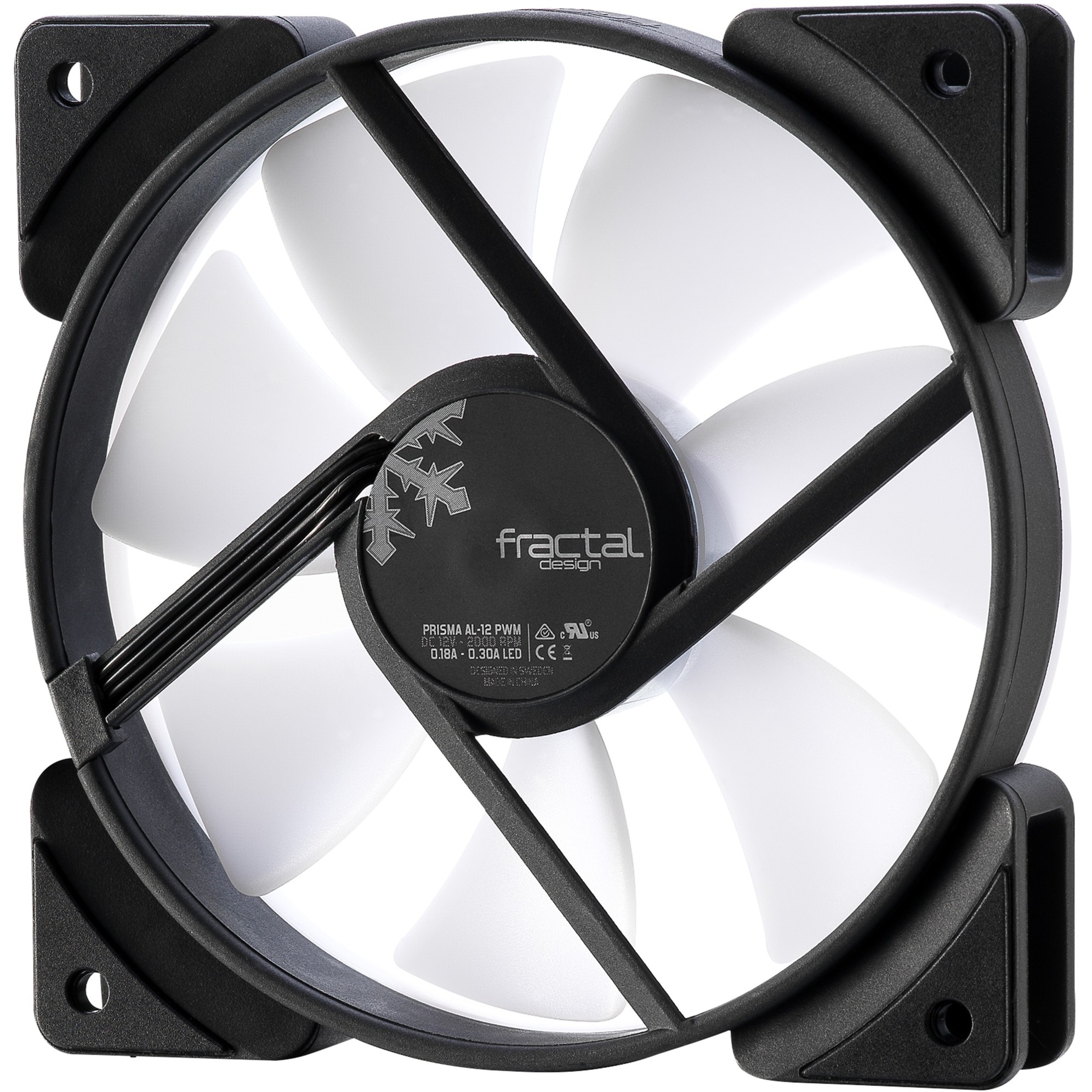 Fractal Design Prisma AL-12 PWM ARGB , Gehäuselüfter weiß/transparent, Einzellüfter, 120 mm