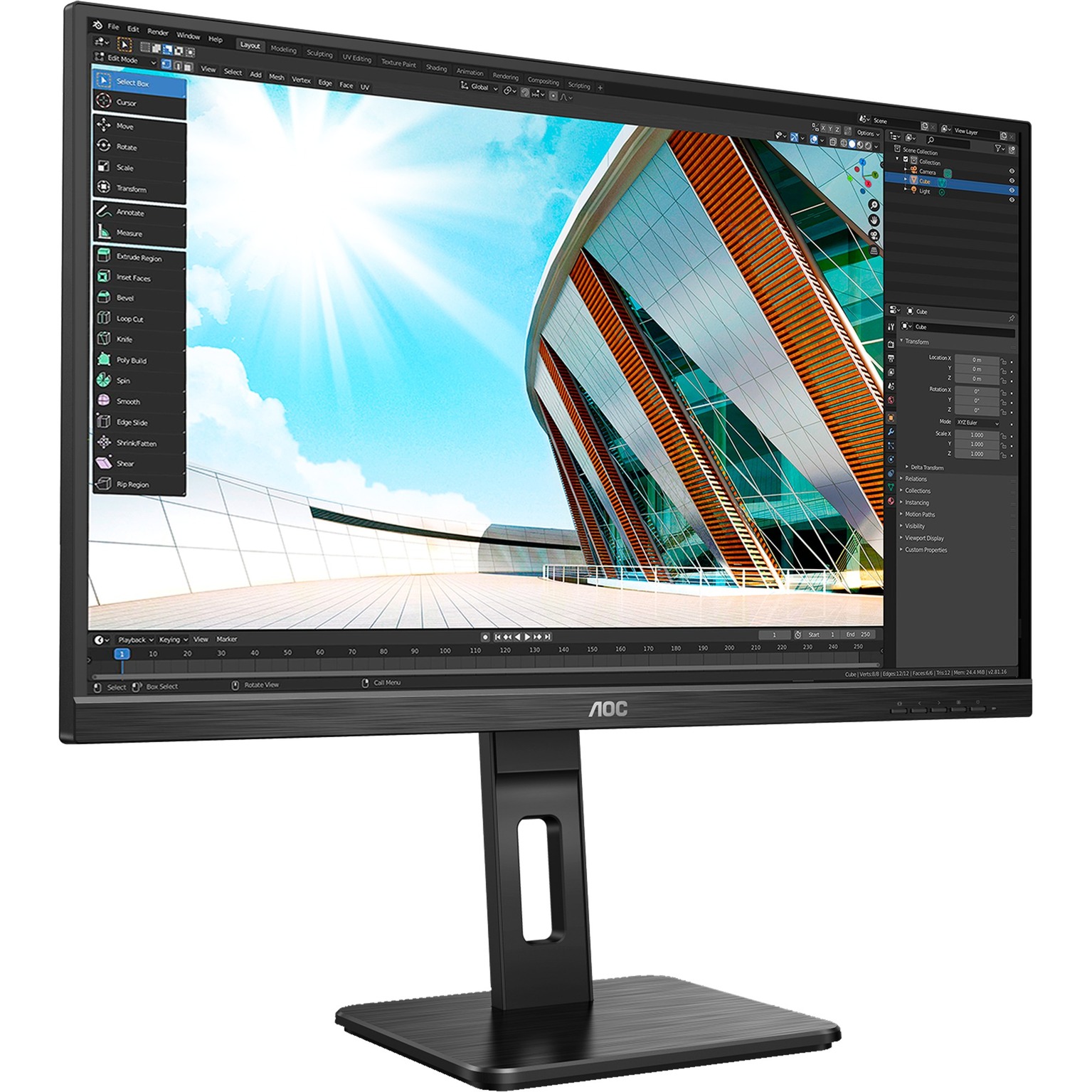 AOC 27P2Q, LED-Monitor 69 cm (27 Zoll), schwarz, FullHD, IPS, 75 Hz, HDMI